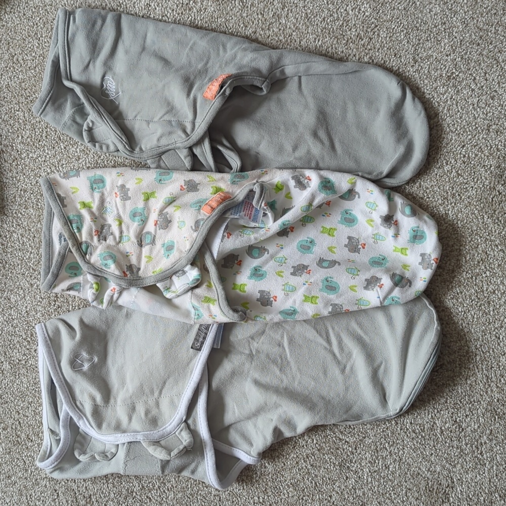 Set of 3 Swaddle Me Velcro swaddles